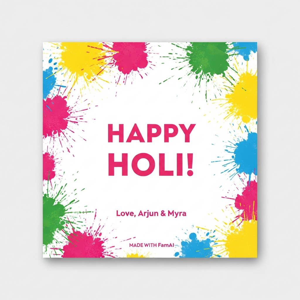 Holi card by FamAI
